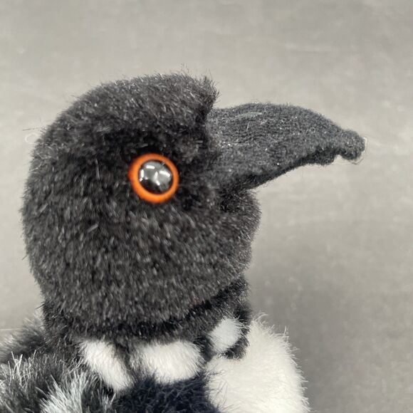 Maplefoot Babies Loon Bird Diver Plush Stuffed Toy Animal House Black White 6" - Picture 8 of 12